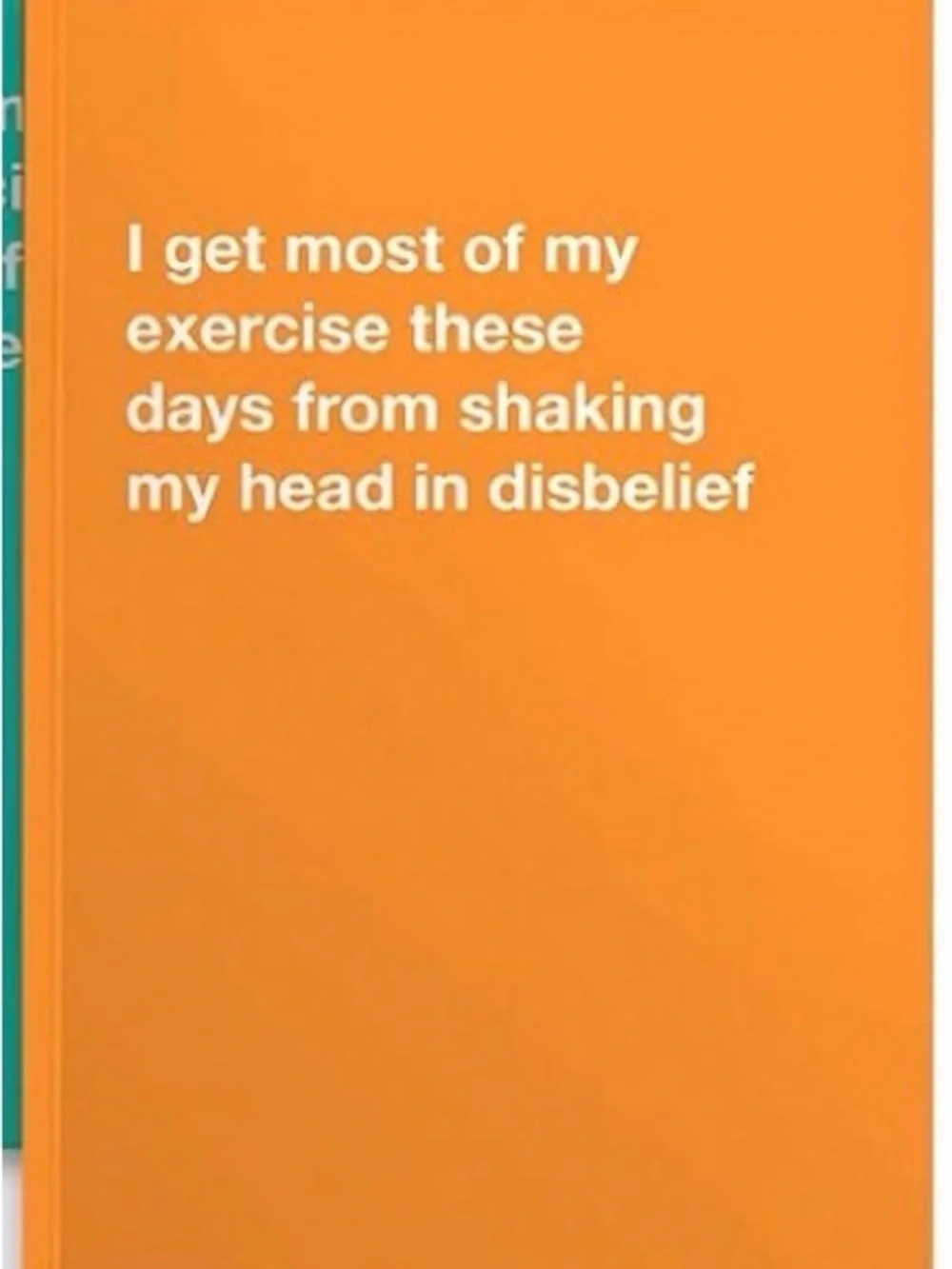 I Get Most Of My Exercise These Days From Shaking My Head In Disbelief- Blank No